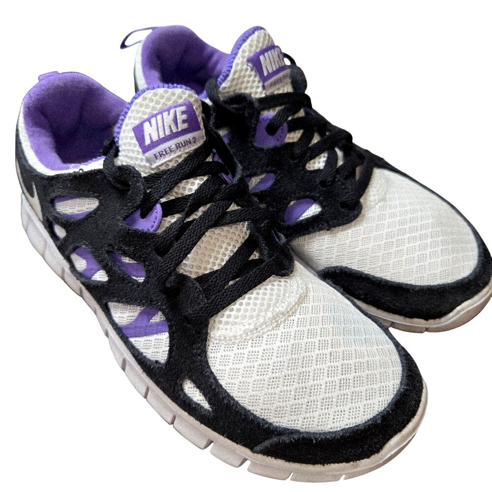 Nike 5.5 Y Free Run 2 Purple Girl's Tennis Shoes Athletic Sneakers 5 1/2 Youth